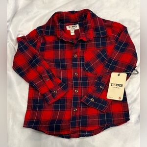 Kids Red and Blue Plaid Shirt